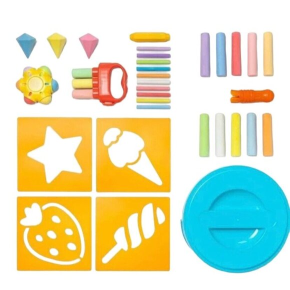 Sidewalk Chalk Bucket & Accessory Set 40 PC Washable Non-toxic Sun Squad Ages 4+ - Picture 2 of 7